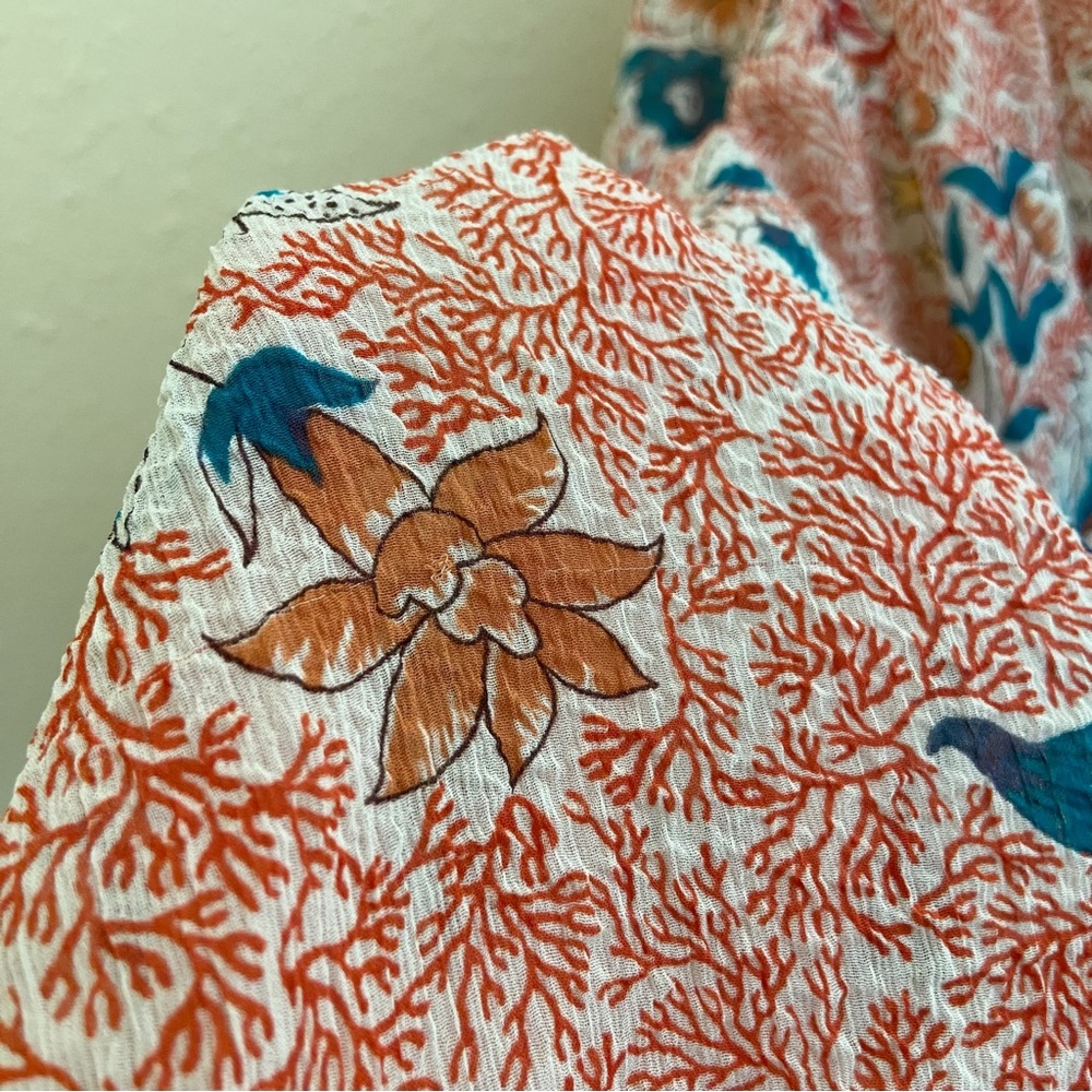 Anthropologie Maeve Adelaide Sheer Floral Wrap Dress - Picture 5 of 16
